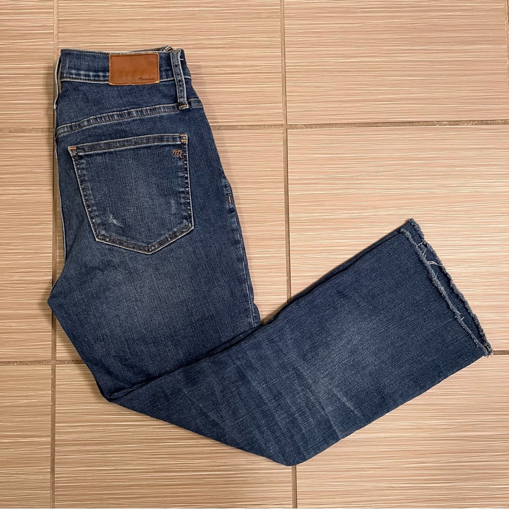 Madewell Cali Demi Boot Jeans dark wash size 25 0 frayed classic denim - Picture 15 of 15